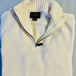 Black Brown 1826 Men's Zip Up Cream Sweater